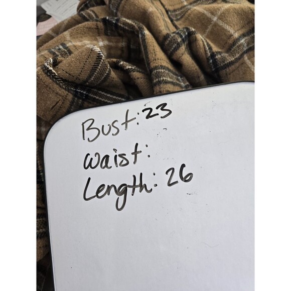 With Love Ymi Fleece Shacket Woman's M Y2K Brown Tan Plaid Bella Swan Granola - Picture 7 of 8